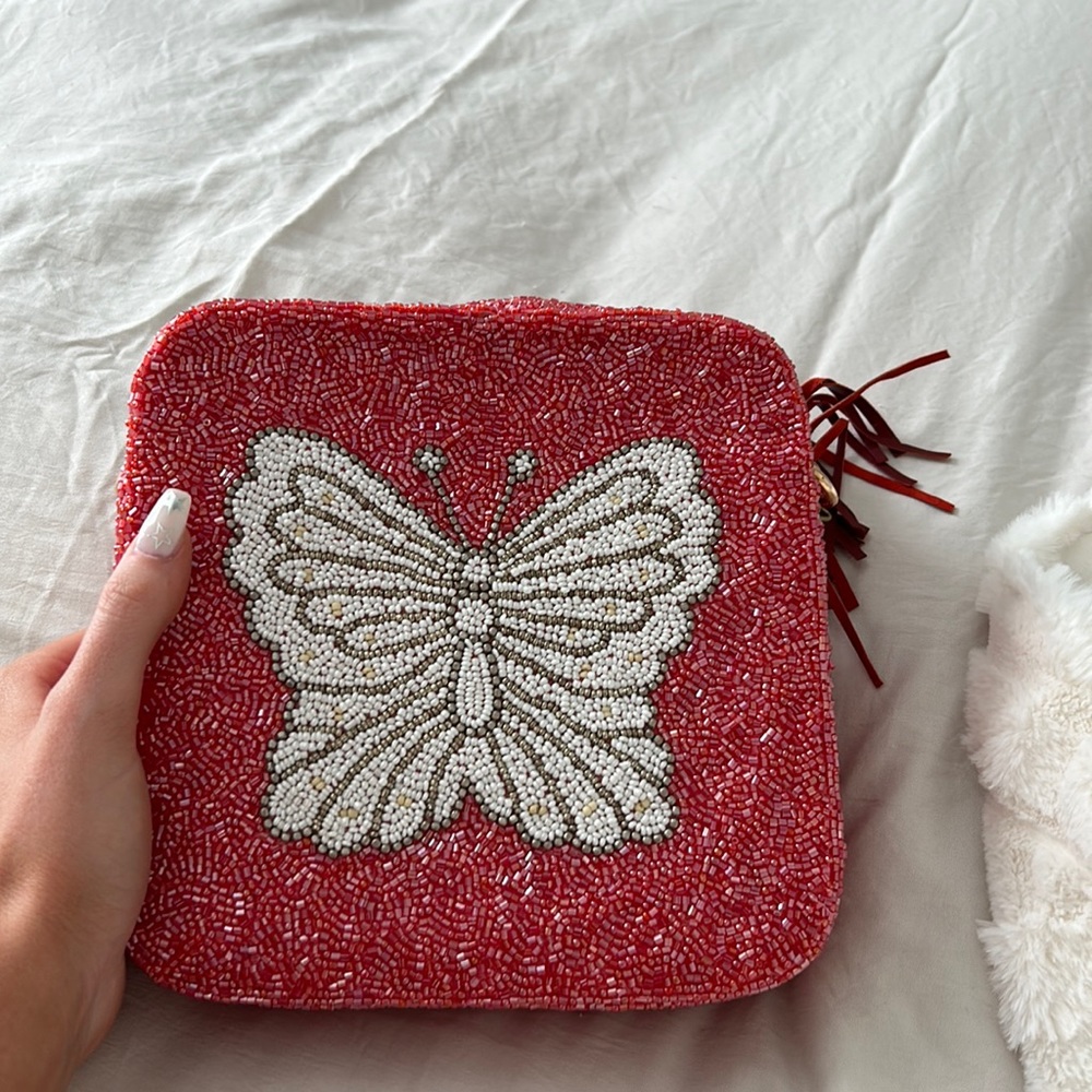 Moyna beaded butterfly purse